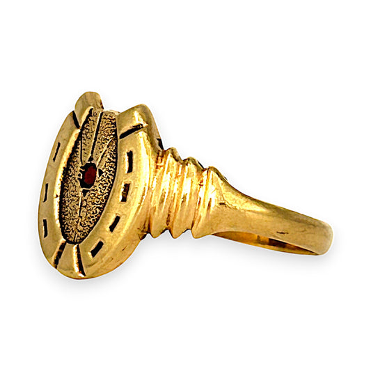 GOLD DEAL | FLASH SALE 9ct (9K) Gold Lucky Luxe Horseshoe Ring Size Q1/2