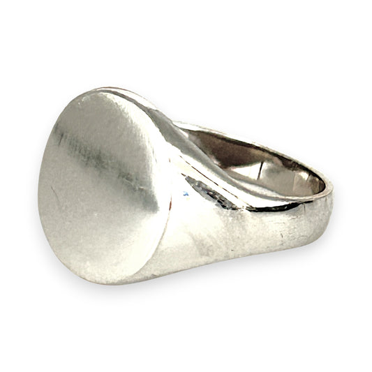 GOLD DEAL | FLASH SALE 9ct (9K) White Gold  Minimalist Signet Ring Size M