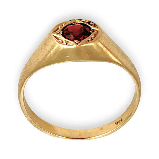 GOLD DEAL | FLASH SALE 9ct (9K) Gold Vintage Ruby Halo Ring Size U