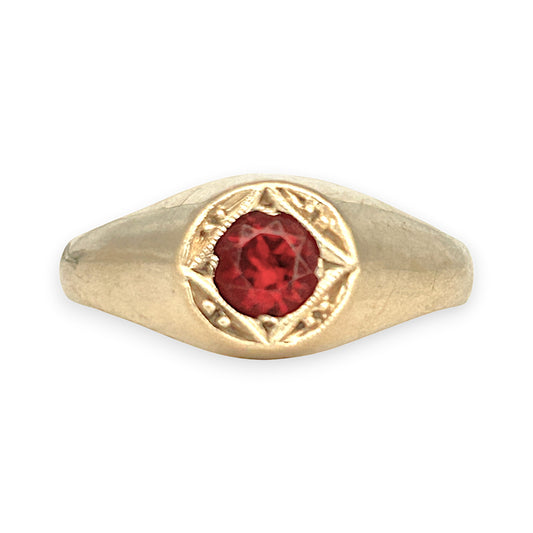 GOLD DEAL | FLASH SALE 9ct (9K) Gold Vintage Ruby Halo Ring Size U