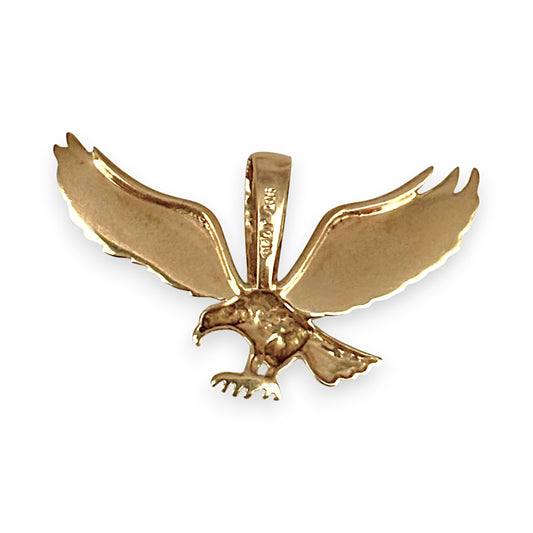 GOLD DEAL | 9ct Gold Eagle Pendant with a pair of Diamonds