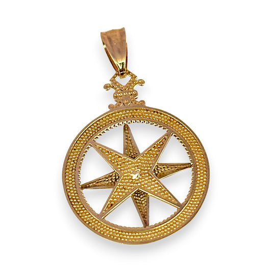 GOLD DEAL | 9ct Y/W Gold Two Tone Compass Pendant