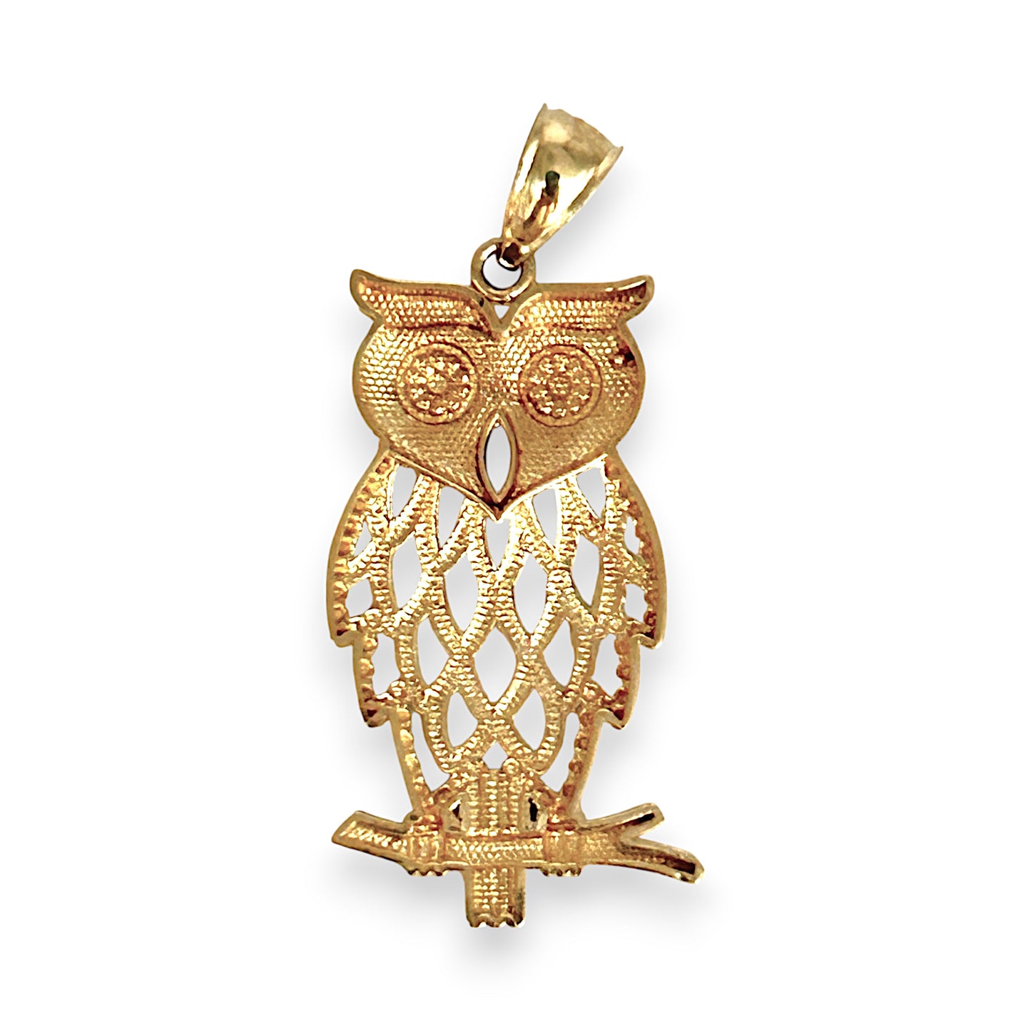 GOLD DEAL | 9ct (9K) Y/W Gold Two Tone Luna Owl Pendant