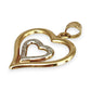 9ct Y/W Gold Two Tone Duo Heart Pendant. R # 970