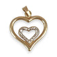 9ct Y/W Gold Two Tone Duo Heart Pendant. R # 970