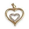 9ct Y/W Gold Two Tone Duo Heart Pendant. R # 970