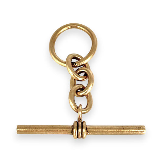 GOLD DEAL | FLASH SALE 9ct (9K) Gold Vintage Solid T Bar Pendant with Oval Link