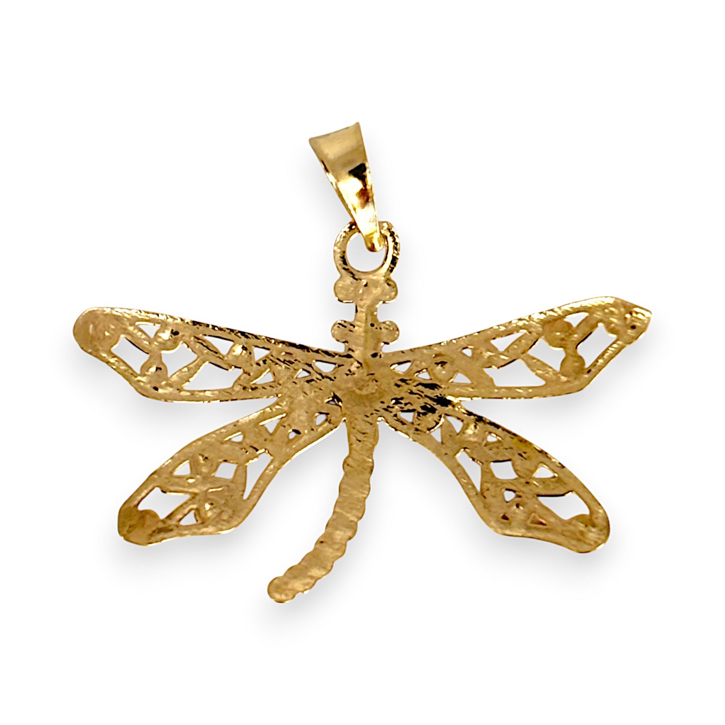 GOLD DEAL | 9ct (9K) Y/W Gold Two Tone Dragon Fly Filegree Pendant