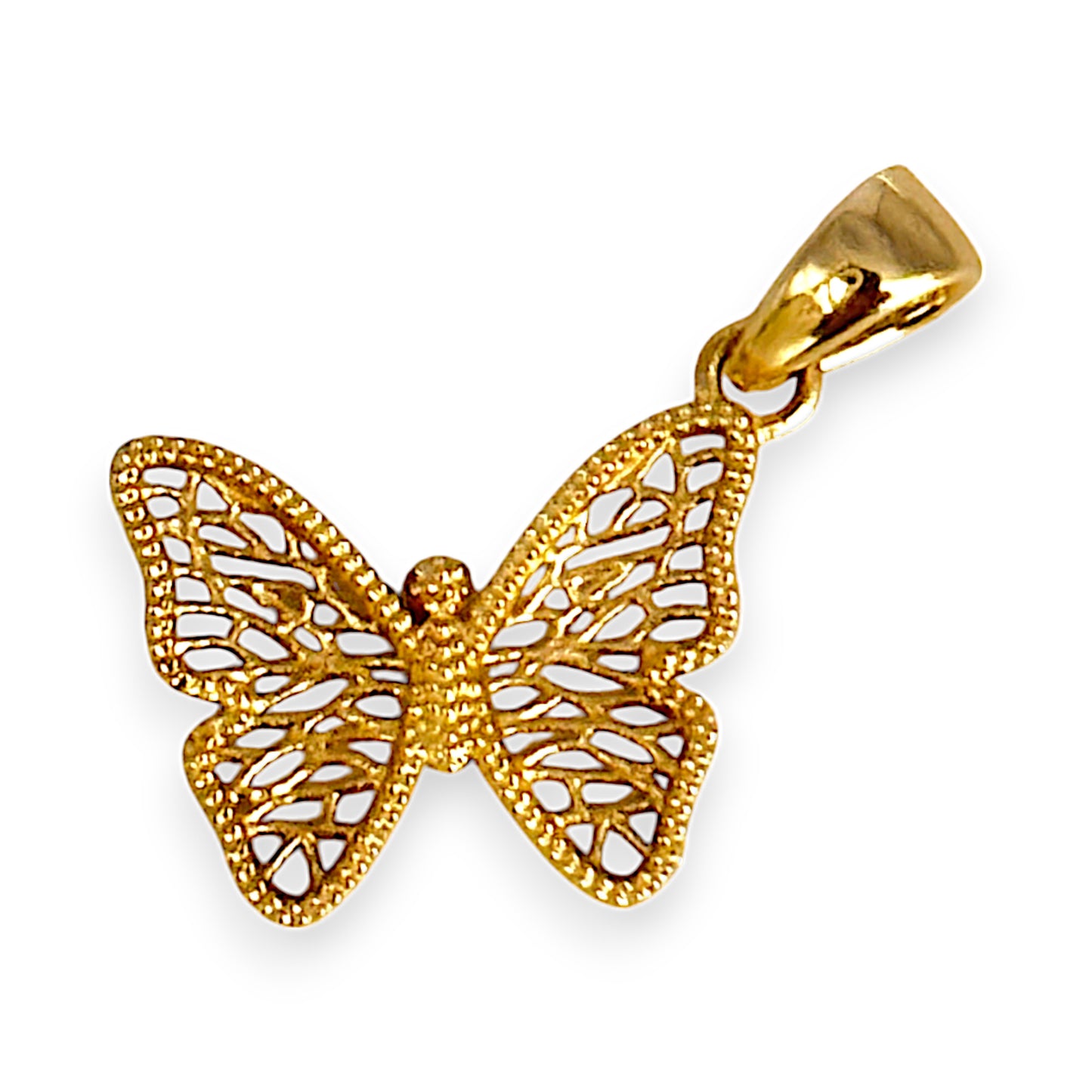 GOLD DEAL | 9ct (9K) Y/W Gold Two Tone Elegant Butterfly Pendant Refurbished
