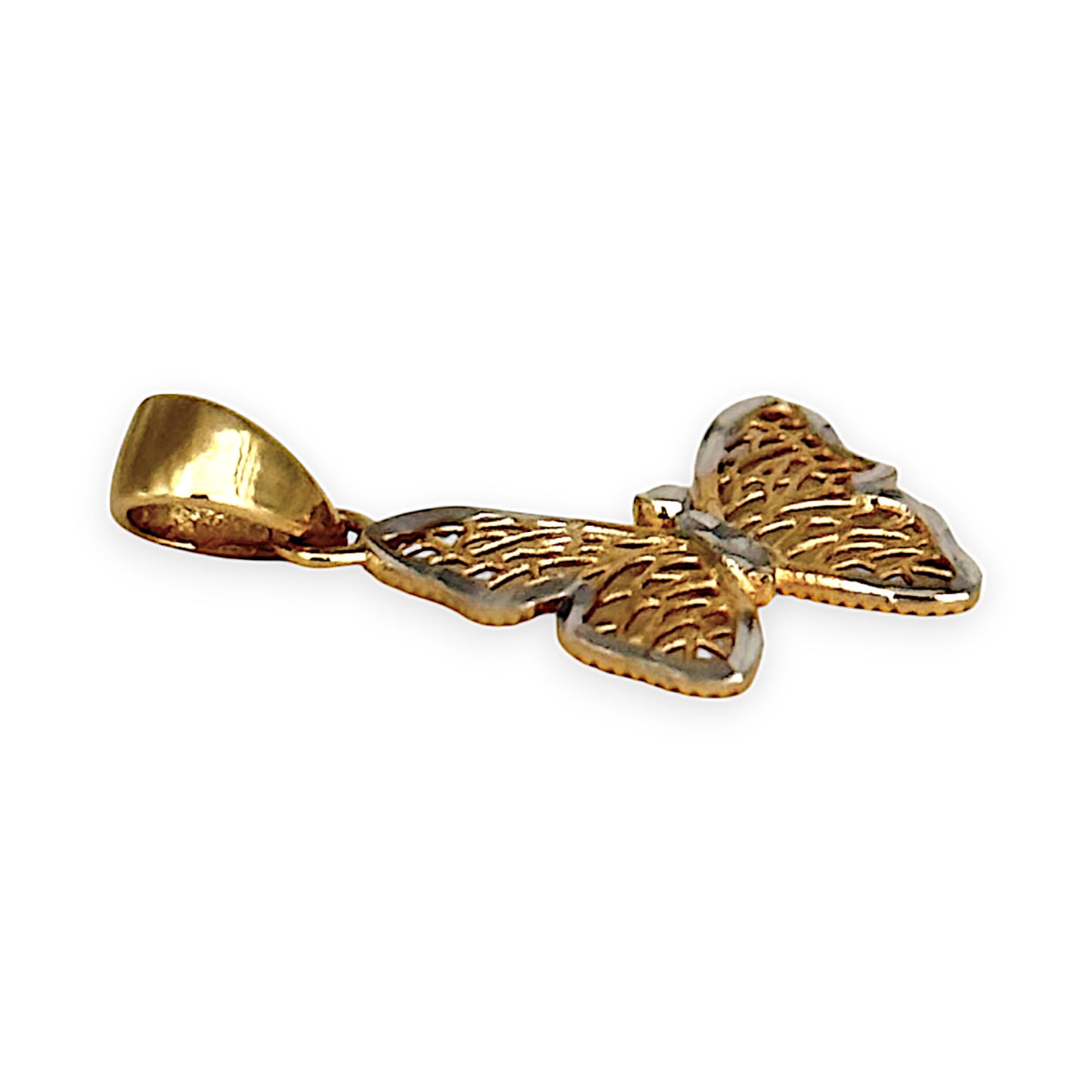 GOLD DEAL | 9ct (9K) Y/W Gold Two Tone Elegant Butterfly Pendant Refurbished