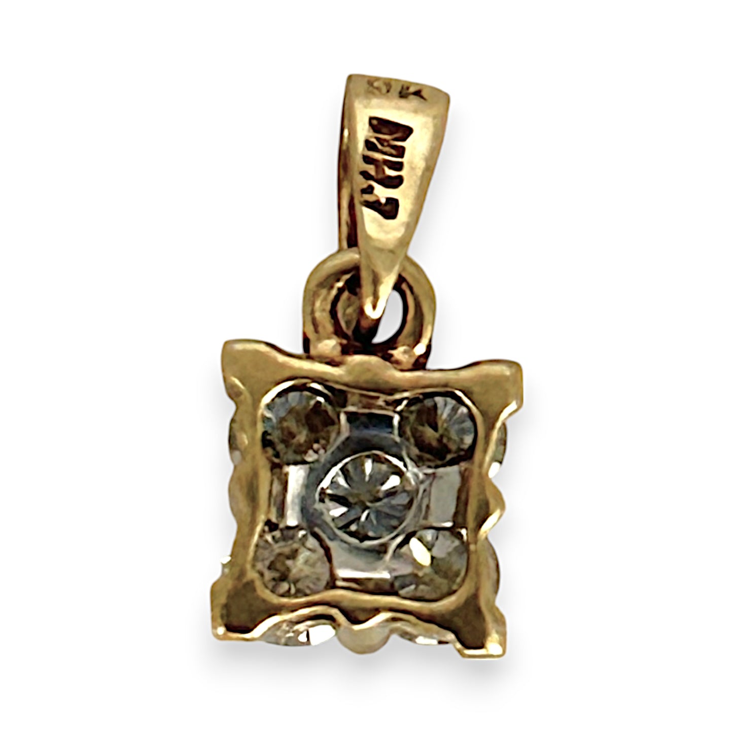 GOLD DEAL | 9K Gold MHJ Dazzling Floral Centerpiece Diamond Pendant