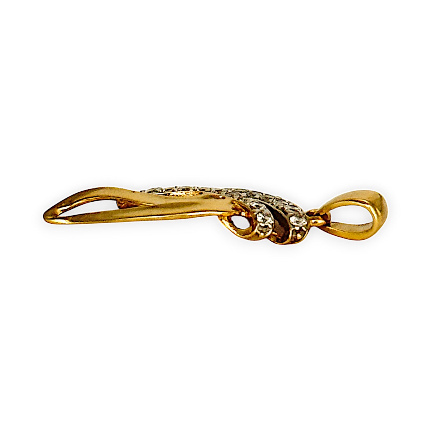 GOLD DEAL | 9ct (9K) Gold Double-Curve Flourish Pendant Refurbished