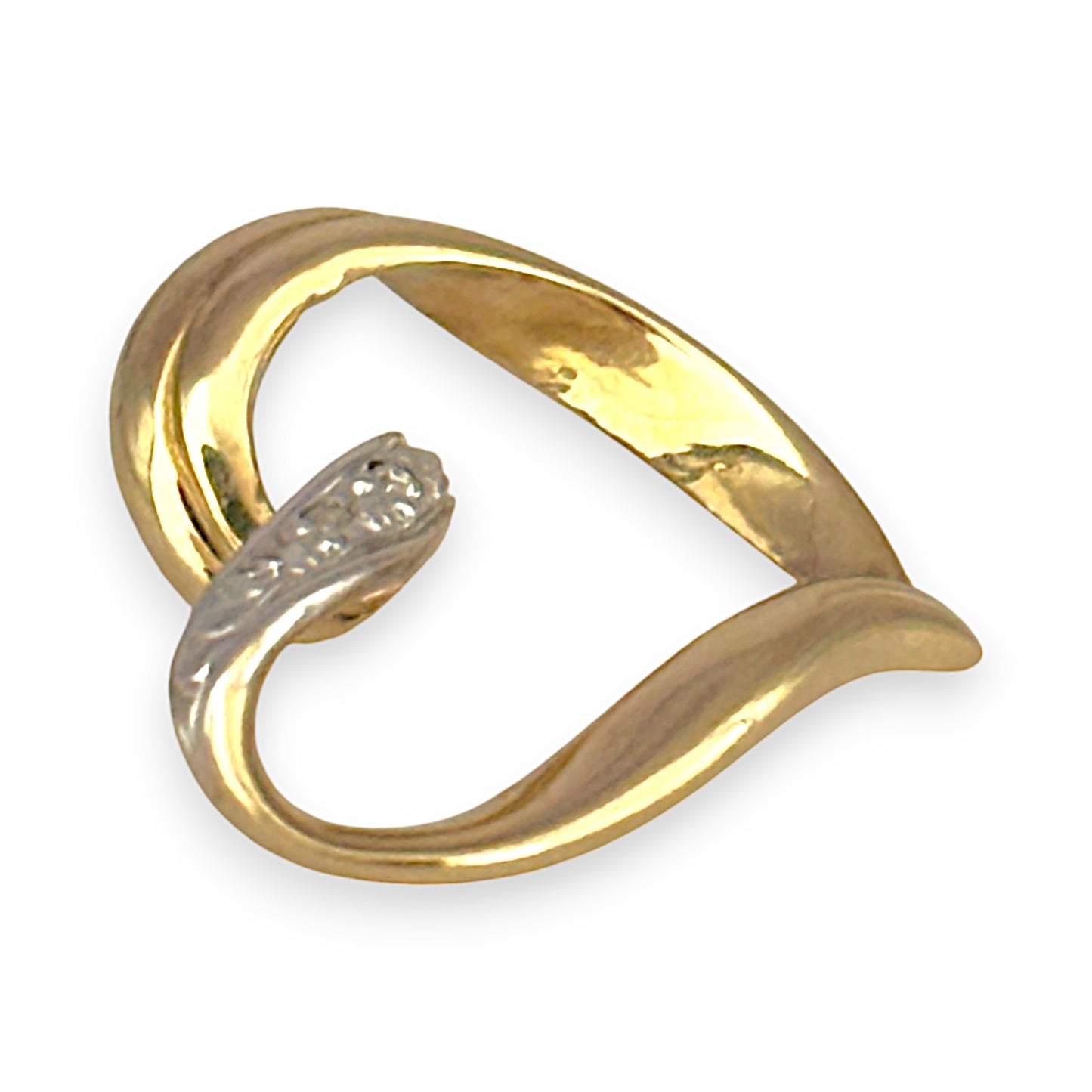 GOLD DEAL | 9ct Y/W Gold Two-Tone Open Heart Pendant