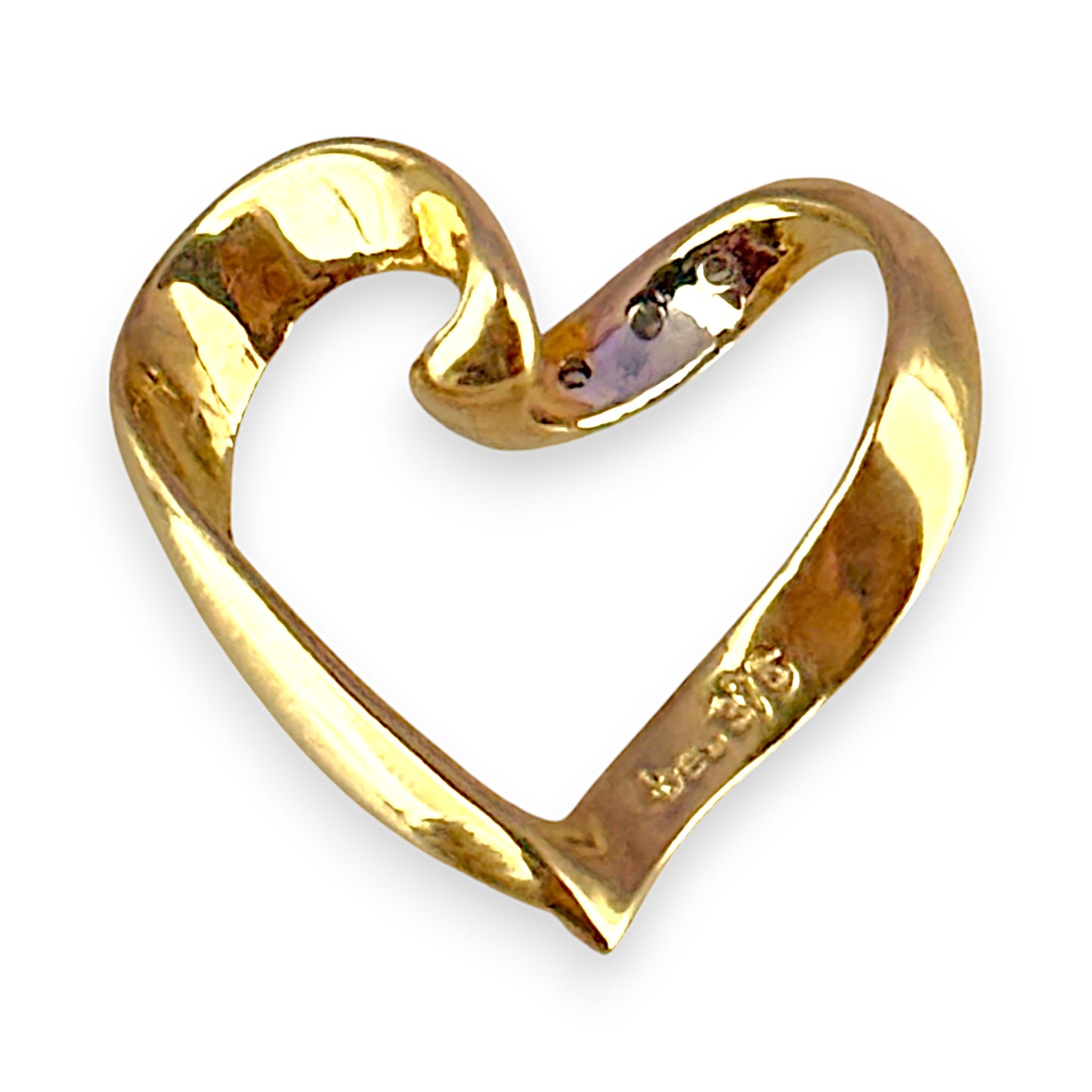 GOLD DEAL | 9ct Y/W Gold Two-Tone Open Heart Pendant