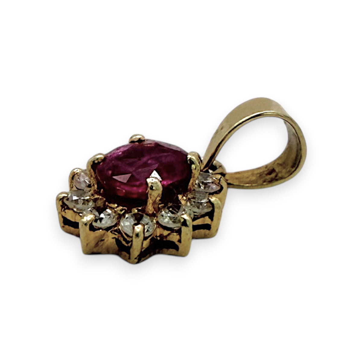 NZGD | 9ct Gold Pink Sapphire Blossom Pendant