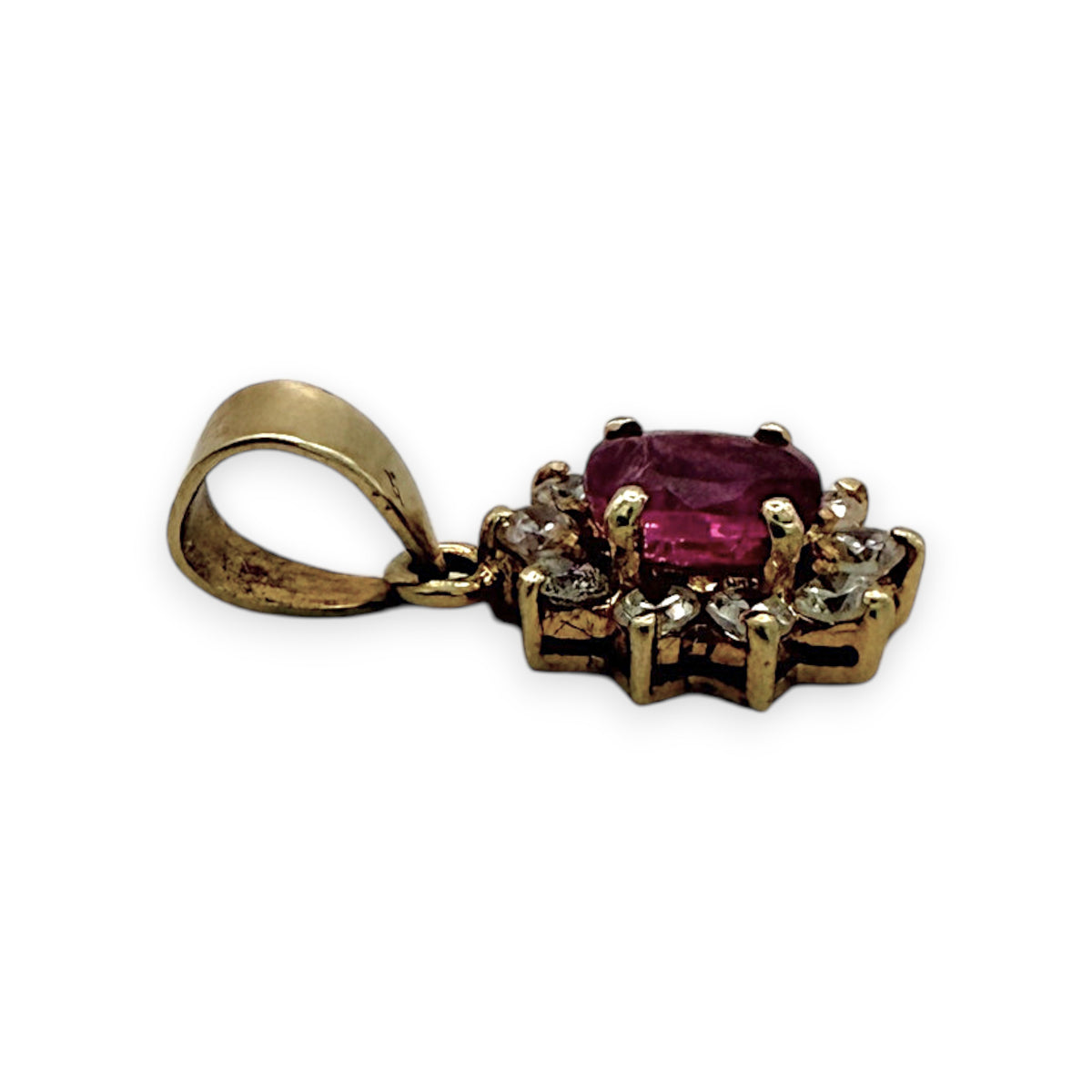 NZGD | 9ct Gold Pink Sapphire Blossom Pendant