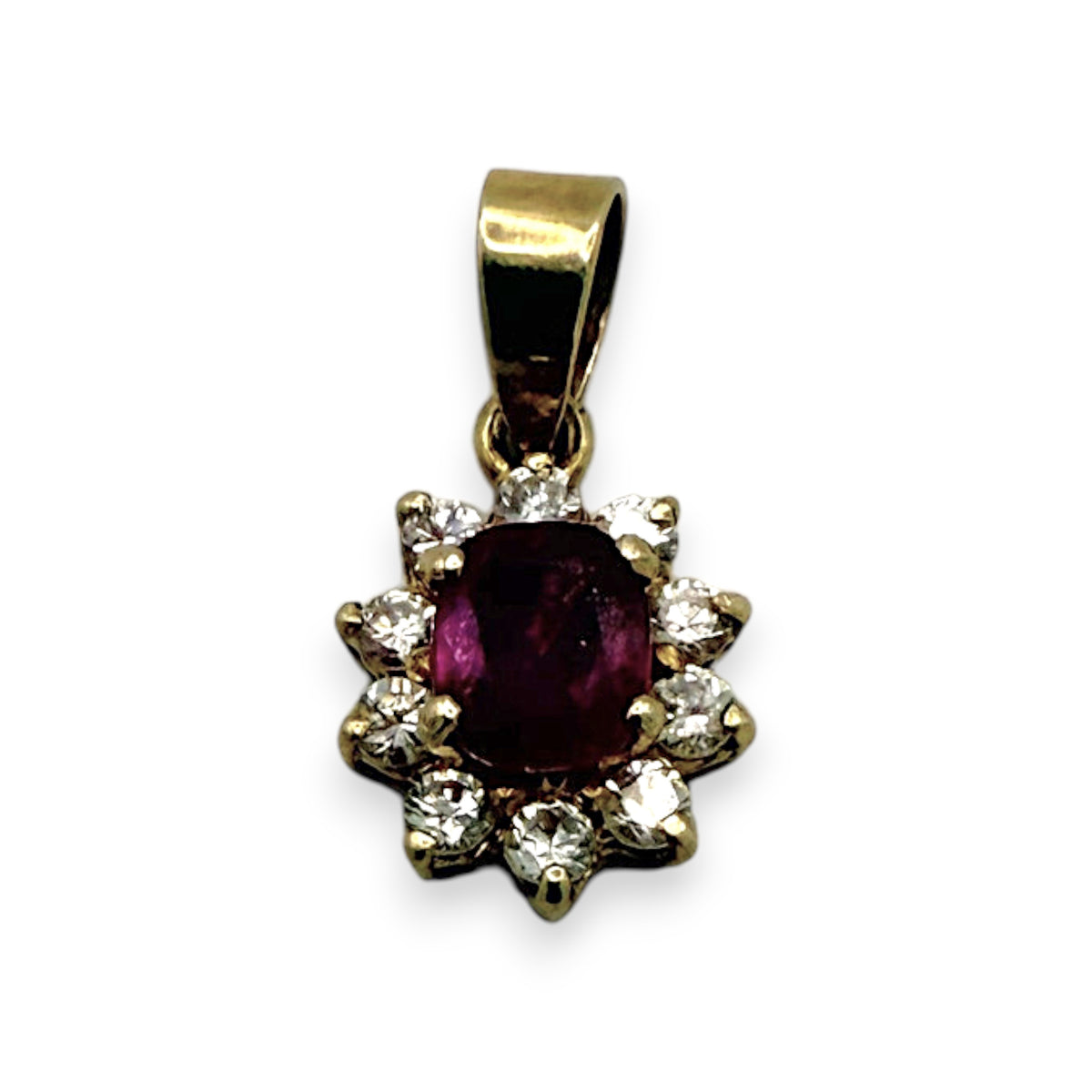 NZGD | 9ct Gold Pink Sapphire Blossom Pendant