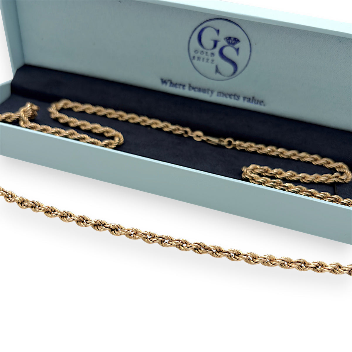 NZGD | 14ct Gold Prestige Rope Link Chain 72cm
