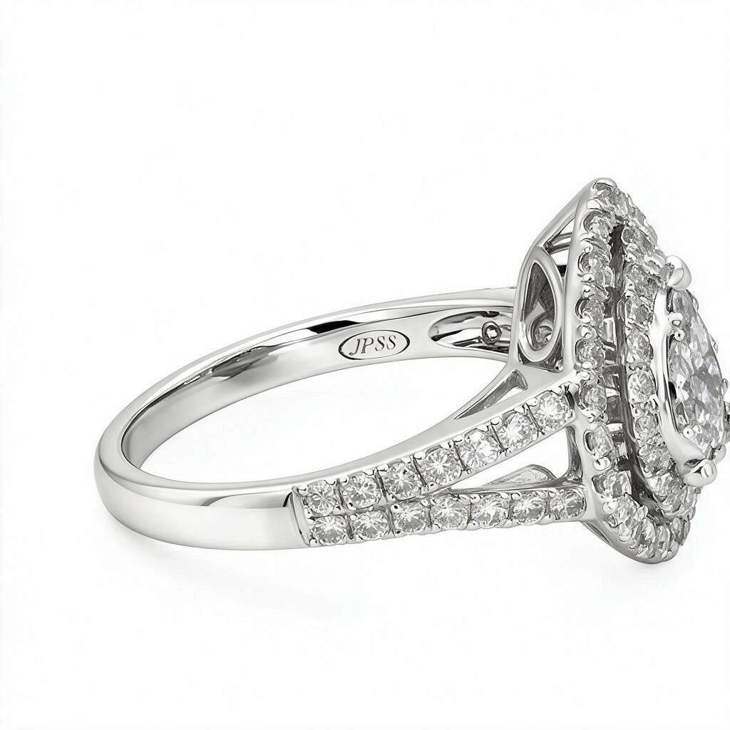 BRAND NEW | 9ct White Gold Celestial Teardrop Ring Valuation $3,000