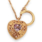 NZGD | 9ct Gold Vintage Violet Padlock Charm Bracelet 18cm