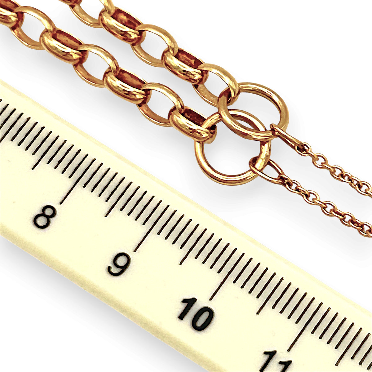 NZGD | 9ct Gold Vintage Violet Padlock Charm Bracelet 18cm