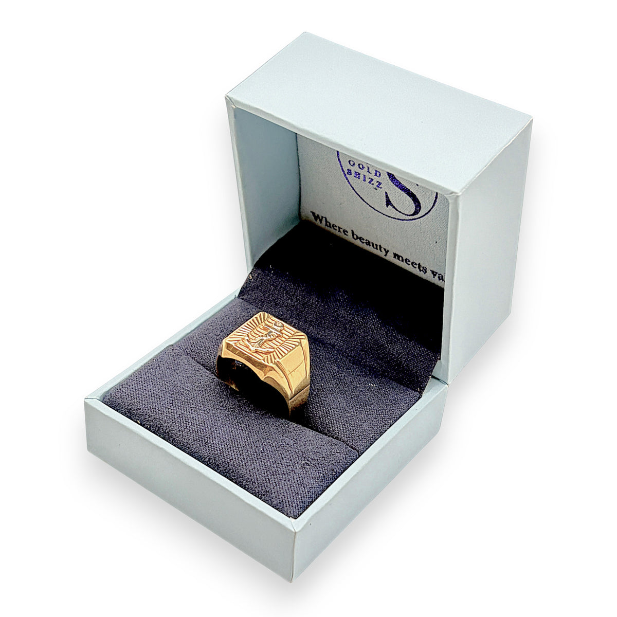 NZGD | 18ct Gold Mariner Crest Signet Ring Size U 1/2