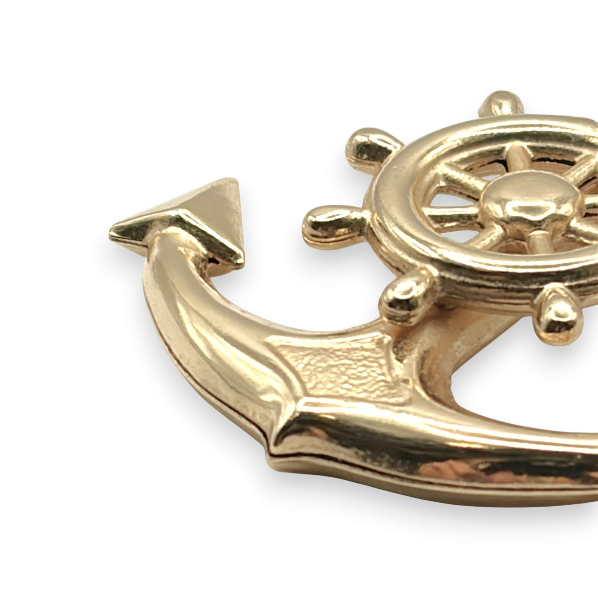 NZGD | 18ct Gold Captain's Helm Anchor Pendant 45.3mm