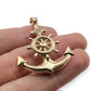 NZGD | 18ct Gold Captain's Helm Anchor Pendant 45.3mm