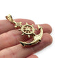 NZGD | 18ct Gold Captain's Helm Anchor Pendant 45.3mm