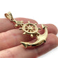 NZGD | 18ct Gold Captain's Helm Anchor Pendant 45.3mm