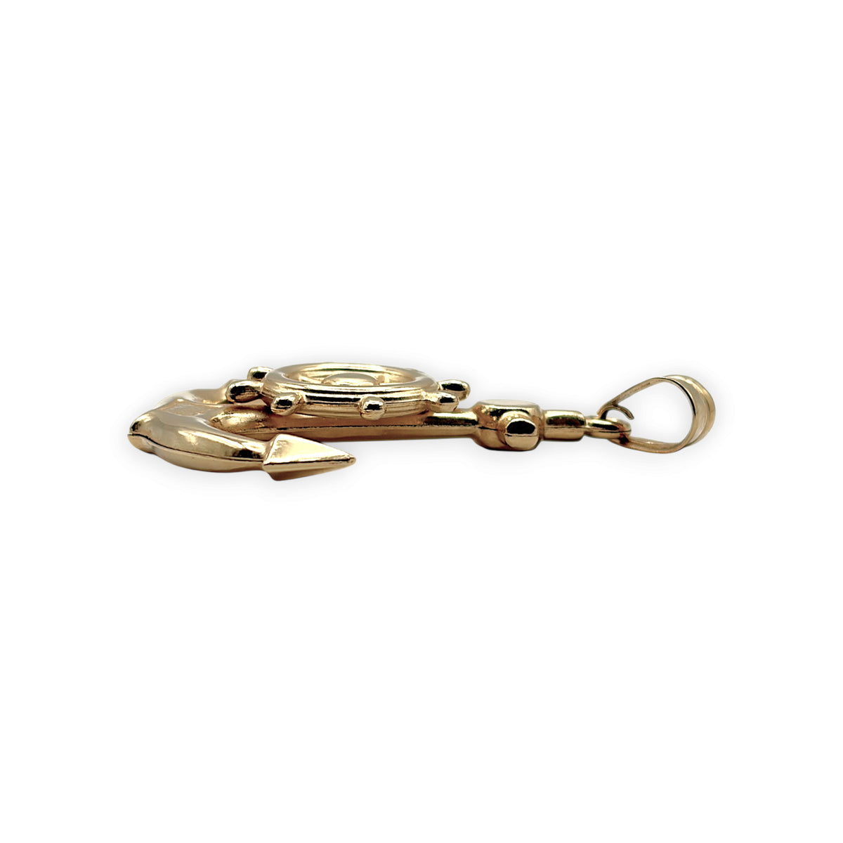NZGD | 18ct Gold Captain's Helm Anchor Pendant 45.3mm
