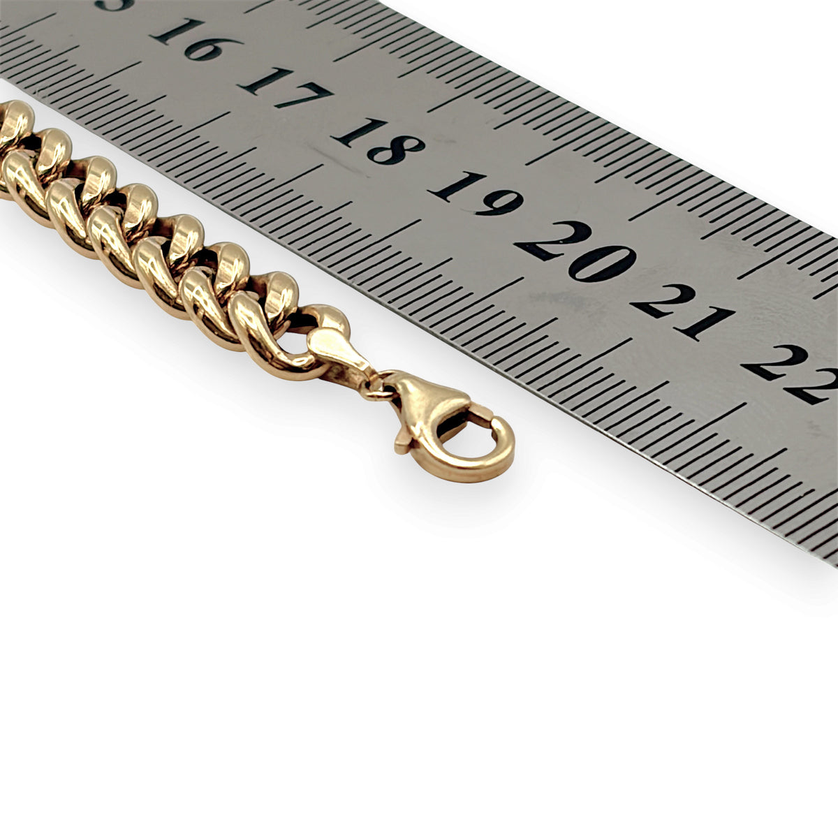 NZGD | 18ct Gold Artisan Cuban Curb Bracelet 21cm