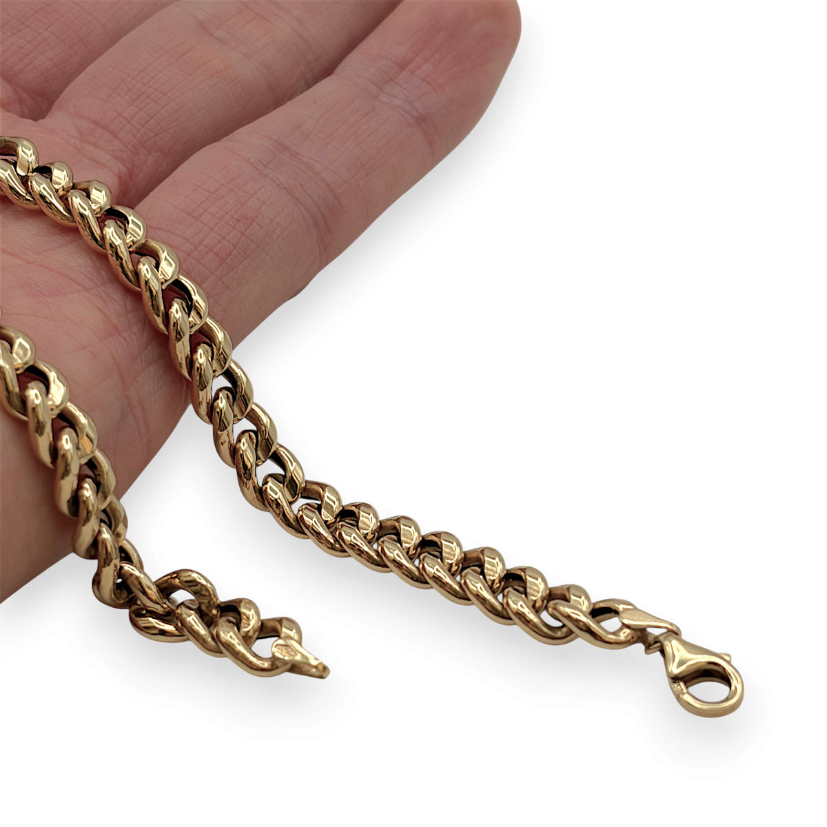 NZGD | 18ct Gold Artisan Cuban Curb Bracelet 21cm