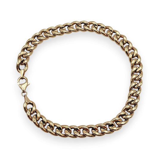 NZGD | 18ct Gold Artisan Cuban Curb Bracelet 21cm