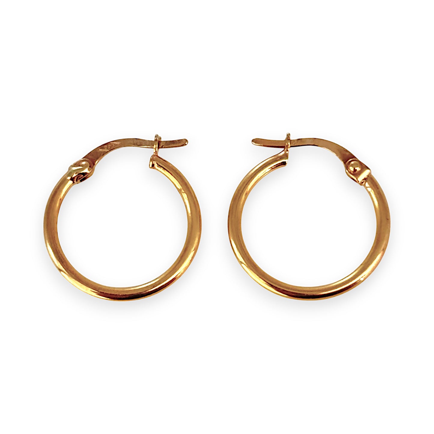 9ct Gold Soft Round Hoop Earrings. R # 705
