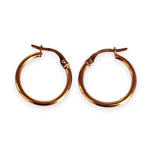 9ct Gold Soft Round Hoop Earrings. R # 705