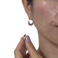 9ct Yellow, Rose & White Gold Round Hoop Earrings
