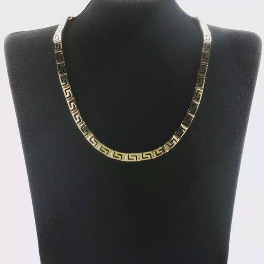NZGD | 14ct Yellow Gold Greek Key Link Chain Necklace